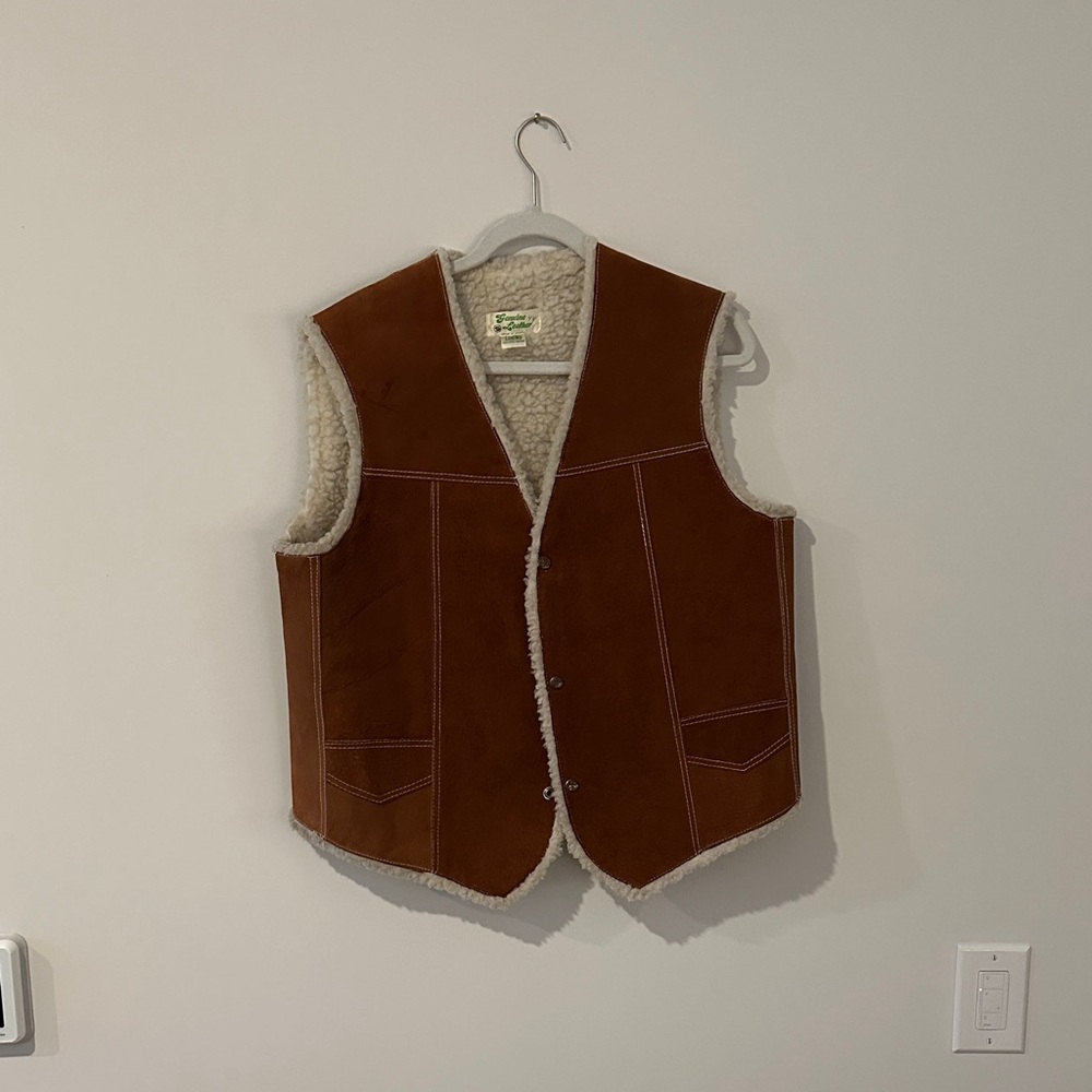 Genuine Leather Lined Jacket - Cream Sherpa Lining